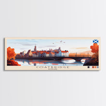 Load image into Gallery viewer, Coatbridge, Scotland Panoramic Travel Poster Canvas Print, Coatbridge, Scotland Painting, Scotland Art, Coatbridge Panoramic Travel Art, Travel Painting