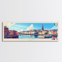 Cargar imagen en el visor de la galería, Cork, Ireland Panoramic Travel Poster Canvas Print, Cork, Ireland Painting, Ireland Art, Cork Travel Art, Living Room Painting