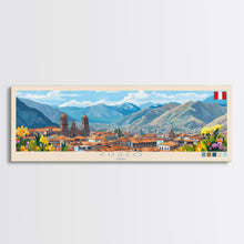 Carregar imagem no visualizador da galeria, Cusco, Peru Travel Poster Panoramic Canvas Print, Cusco, Peru Painting, Peru Art, Cusco Travel Art, Guest Room Painting