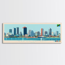 Load image into Gallery viewer, Dar es Salaam, Tanzania Panoramic Travel Poster Canvas Print, Dar es Salaam, Tanzania Painting, Tanzania Art, Dar es Salaam Travel Art, Living Room Painting
