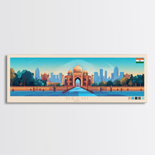 Load image into Gallery viewer, Delhi, India Travel Poster Panoramic Canvas Print, Delhi, India Painting, India Art, Delhi Travel Art, Guest Room Painting
