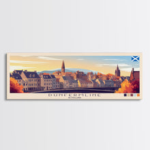 Load image into Gallery viewer, Dunfermline, Scotland Panoramic Travel Poster Canvas Print, Dunfermline, Scotland Painting, Scotland Art, Dunfermline Travel Art, Guest Room Painting