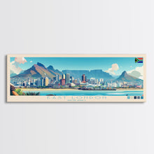Load image into Gallery viewer, East London, South Africa Travel Poster Panoramic Canvas Print, East London, South Africa Painting, South Africa Art, East London Travel Art, Guest Room Painting