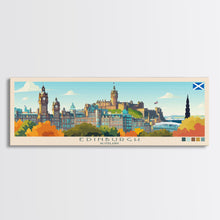 Load image into Gallery viewer, Edinburgh, Scotland Panoramic Travel Poster Canvas Print, Edinburgh, Scotland Painting, Scotland Art, Edinburgh Travel Art, Guest Room Painting