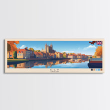 Load image into Gallery viewer, Ely, England Travel Poster Panoramic Canvas Print, Ely, England Painting, England Art, Ely Travel Art, Guest Room Painting