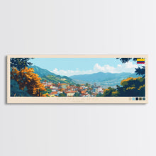 Load image into Gallery viewer, Envigado, Colombia Panoramic Travel Poster Canvas Print, Envigado, Colombia Painting, Colombia Art, Envigado Panoramic Travel Art, Travel Painting