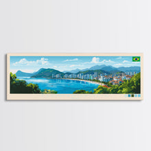 Carregar imagem no visualizador da galeria, Florianopolis, Brazil Panoramic Travel Poster Canvas Print, Florianopolis, Brazil Painting, Brazil Art, Florianopolis Panoramic Travel Art, Travel Painting