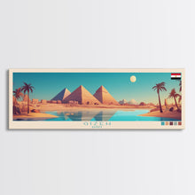 Load image into Gallery viewer, Gizeh, Egypt Panoramic Travel Poster Canvas Print, Gizeh, Egypt Painting, Egypt Art, Gizeh Panoramic Travel Art, Travel Painting