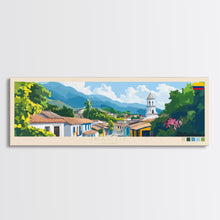 Load image into Gallery viewer, Panoramic Travel Poster Ibague, Colombia Canvas Print, Ibague, Colombia Painting, Colombia Art, Ibague Travel Art, Guest Room Painting
