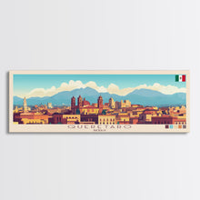 Load image into Gallery viewer, Queretaro, Mexico Panoramic Travel Poster Canvas Print, Queretaro, Mexico Painting, Mexico Art, Queretaro Travel Art, Living Room Painting
