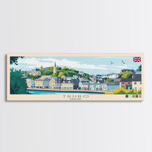 Load image into Gallery viewer, Truro, England Panoramic Travel Poster Canvas Print, Truro, England Painting, England Art, Truro Travel Art, Living Room Painting
