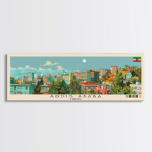 Load image into Gallery viewer, Addis Ababa, Ethiopia Panoramic Canvas Print, Addis Ababa, Ethiopia Painting, Ethiopia Art, Addis Ababa Travel Poster, Travel Art, Housewarming Gift