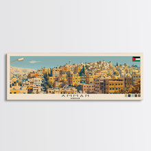 Load image into Gallery viewer, Amman, Jordan Panoramic Canvas Print, Amman, Jordan Painting, Jordan Art, Amman Travel Poster, Travel Art, Guest Room Painting