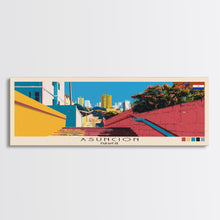 Load image into Gallery viewer, Asuncion, Paraguay Panoramic Canvas Print, Asuncion, Paraguay Painting, Paraguay Art, Asuncion Travel Poster, Travel Art, Living Room Painting