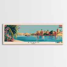 Load image into Gallery viewer, Aswan, Egypt Panoramic Canvas Print, Aswan, Egypt Painting, Egypt Art, Aswan Travel Poster, Travel Art, Housewarming Gift