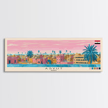 Load image into Gallery viewer, Asyut, Egypt Panoramic Canvas Print, Asyut, Egypt Painting, Egypt Art, Asyut Travel Poster, Travel Art, Guest Room Painting