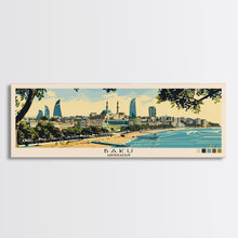 Load image into Gallery viewer, Baku, Azerbaijan Panoramic Canvas Print, Baku, Azerbaijan Painting, Azerbaijan Art, Baku Travel Poster, Travel Art, Living Room Painting