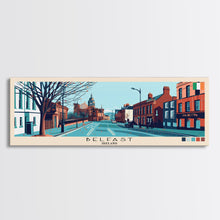Load image into Gallery viewer, Belfast, Ireland Panoramic Canvas Print, Belfast, Ireland Painting, Ireland Art, Belfast Travel Poster, Travel Art, Vacation Gift
