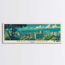 Load image into Gallery viewer, Belo Horizonte, Brazil Panoramic Canvas Print, Belo Horizonte, Brazil Painting, Brazil Art, Belo Horizonte Travel Poster, Travel Art, Guest Room Painting