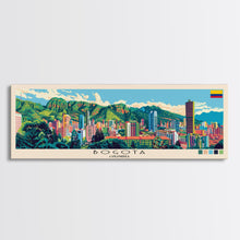 Load image into Gallery viewer, Bogota, Colombia Panoramic Canvas Print, Bogota, Colombia Painting, Colombia Art, Bogota Travel Poster, Travel Art, Living Room Painting