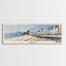 Load image into Gallery viewer, Bray, Ireland Panoramic Canvas Print, Bray, Ireland Painting, Ireland Art, Bray Travel Poster, Travel Art, Guest Room Painting