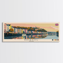 Load image into Gallery viewer, Bristol, England Panoramic Canvas Print, Bristol, England Painting, England Art, Bristol Travel Poster, Travel Art, Housewarming Gift