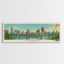 Carregar imagem no visualizador da galeria, Calgary, Canada Panoramic Canvas Print, Calgary, Canada Painting, Canada Art, Calgary Travel Poster, Travel Art, Guest Room Painting