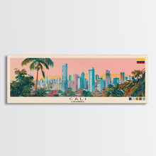 Carregar imagem no visualizador da galeria, Cali, Colombia Panoramic Canvas Print, Cali, Colombia Painting, Colombia Art, Cali Travel Poster, Travel Art, Vacation Gift