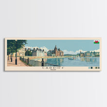 Carregar imagem no visualizador da galeria, Cardiff, Wales Panoramic Canvas Print, Cardiff, Wales Painting, Wales Art, Cardiff Travel Poster, Travel Art, Guest Room Painting
