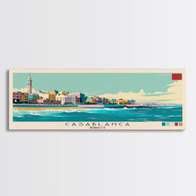 Cargar imagen en el visor de la galería, Casablanca, Morocco Panoramic Canvas Print, Casablanca, Morocco Painting, Morocco Art, Casablanca Travel Poster, Travel Art, Guest Room Painting