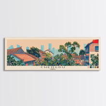 Load image into Gallery viewer, Chengdu, China Panoramic Canvas Print, Chengdu, China Painting, China Art, Chengdu Travel Poster, Travel Art, Vacation Gift
