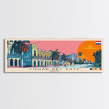 Cargar imagen en el visor de la galería, Ciudad del Este, Paraguay Panoramic Canvas Print, Ciudad del Este, Paraguay Painting, Paraguay Art, Ciudad del Este Travel Poster, Travel Art, Guest Room Painting