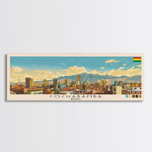 Load image into Gallery viewer, Cochabamba, Bolivia Panoramic Canvas Print, Cochabamba, Bolivia Painting, Bolivia Art, Cochabamba Travel Poster, Travel Art, Living Room Painting