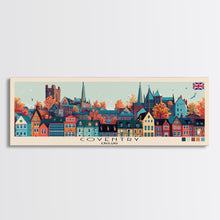 Load image into Gallery viewer, Coventry, England Panoramic Canvas Print, Coventry, England Painting, England Art, Coventry Travel Poster, Travel Art, Living Room Painting