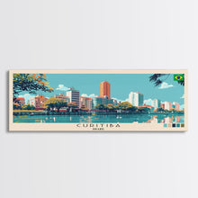 Load image into Gallery viewer, Curitiba, Brazil Panoramic Canvas Print, Curitiba, Brazil Painting, Brazil Art, Curitiba Travel Poster, Travel Art, Guest Room Painting