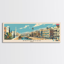 Load image into Gallery viewer, Damascus, Syria Panoramic Canvas Print, Damascus, Syria Painting, Syria Art, Damascus Travel Poster, Travel Art, Guest Room Painting