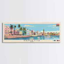 Load image into Gallery viewer, Damietta, Egypt Panoramic Canvas Print, Damietta, Egypt Painting, Egypt Art, Damietta Travel Poster, Travel Art, Guest Room Painting