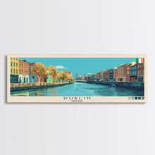Load image into Gallery viewer, Dublin, Ireland Panoramic Canvas Print, Dublin, Ireland Painting, Ireland Art, Dublin Travel Poster, Travel Art, Guest Room Painting