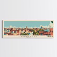 Carregar imagem no visualizador da galeria, Faisalabad, Pakistan Panoramic Canvas Print, Faisalabad, Pakistan Painting, Pakistan Art, Faisalabad Travel Poster, Travel Art, Living Room Painting