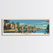 Cargar imagen en el visor de la galería, Fayyum, Egypt Panoramic Canvas Print, Fayyum, Egypt Painting, Egypt Art, Fayyum Travel Poster, Travel Art, Housewarming Gift