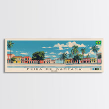 Carregar imagem no visualizador da galeria, Feira de Santana, Brazil Panoramic Canvas Print, Feira de Santana, Brazil Painting, Brazil Art, Feira de Santana Travel Poster, Travel Art, Guest Room Painting