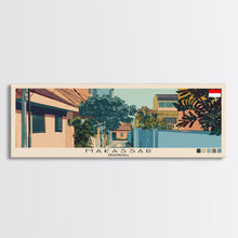 Load image into Gallery viewer, Makassar, Indonesia Panoramic Canvas Print, Makassar, Indonesia Painting, Indonesia Art, Makassar Travel Poster, Travel Art, Guest Room Painting