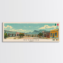 Load image into Gallery viewer, Reynosa, Mexico Panoramic Canvas Print, Reynosa, Mexico Painting, Mexico Art, Reynosa Travel Poster, Travel Art, Guest Room Painting
