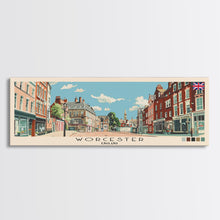 Load image into Gallery viewer, Worcester, England Panoramic Canvas Print, Worcester, England Painting, England Art, Worcester Travel Poster, Travel Art, Guest Room Painting