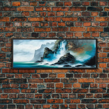 Carregar imagem no visualizador da galeria, Fantasy Waterfall Canvas Print - Panoramic Landscape Painting - Perfect for Living Room and Bedroom Decor
