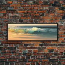 Load image into Gallery viewer, Panoramic Ocean Beach canvas prints Sea landscape Nautical photo Coastal canvas print Sea wave canvas Extra large wall art Ready to hang