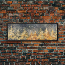 Carregar imagem no visualizador da galeria, Abstract Forest Art, Abstract Trees Canvas, Snow In The Forest, Winter Wall Decor, Large Canvas Print, Panoramic, Wall Art, Canvas Print
