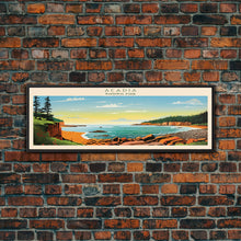 Carregar imagem no visualizador da galeria, Acadia National Park, Panoramic Maine Travel Art, National Park Print, Minimalist Travel Art, Midcentury Modern Style Landscape