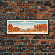 Load image into Gallery viewer, Arches National Park, Panoramic Utah Travel Art, National Park Print, Minimalist Travel Art, Midcentury Modern Style Landscape
