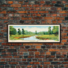 Load image into Gallery viewer, Cuyahoga Valley National Park, Panoramic Ohio Travel Art, National Park Print, Minimalist Travel Art, Midcentury Modern Style Landscape